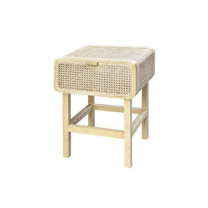 Wren Rattan Side Table, Bedside Table-Weilai Concept-Light Oak-Weilai Concept