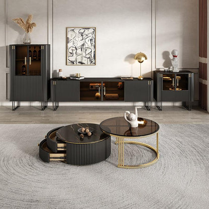 Bblythe Nesting Coffee Table Set, Black-Weilai Concept-Weilai Concept