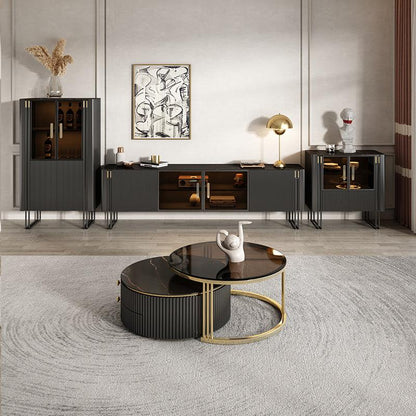 Bblythe Nesting Coffee Table Set, Black-Weilai Concept-Weilai Concept